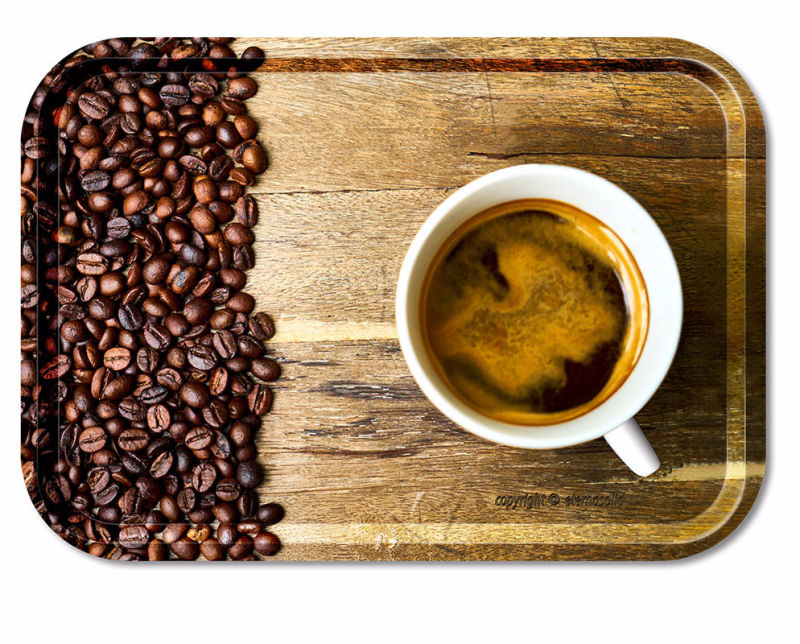 Dekortablett, personalisiertes Tablett "Kaffee" - Schichtstoff, Melamin